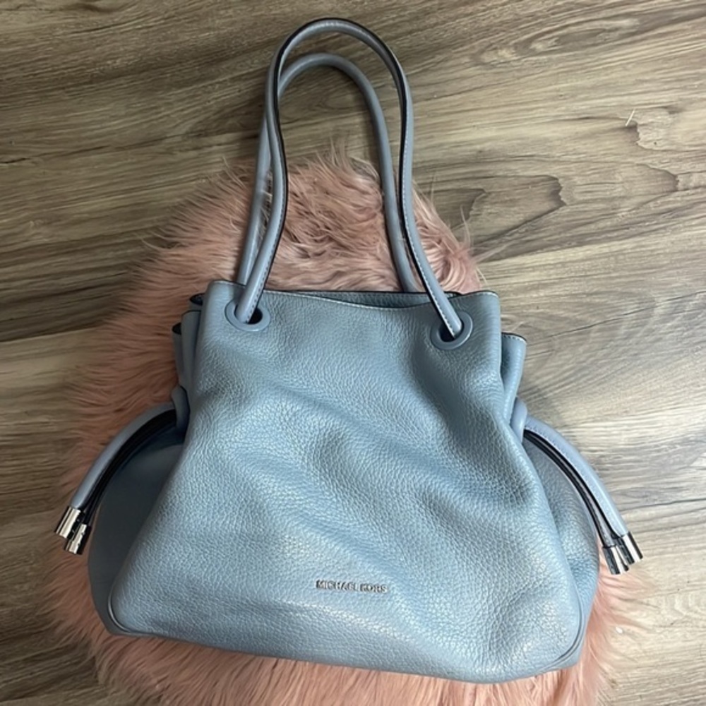 Michael Kors  Light Blue Leather Shoulder Bag.